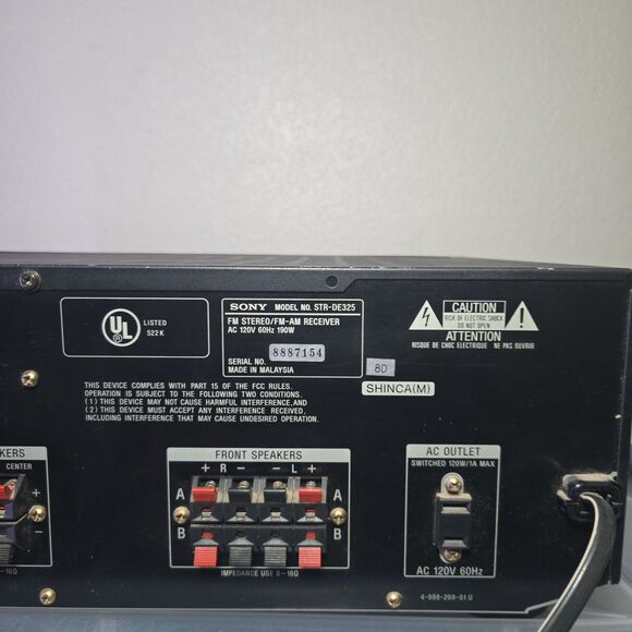 Sony STR-DE325 FM Stereo FM/AM Receiver Audio/Video Control Center Tested Works - Picture 6 of 7